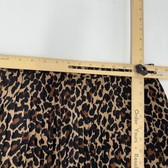 J.Crew Skirt Women 4 Brown Black Cheetah Animal Print Mini Pleated - Picture 9 of 10